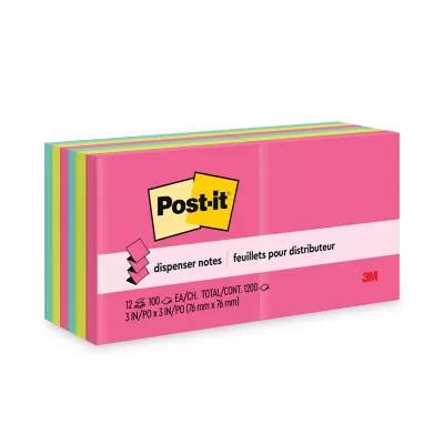 Post-it Pop-up Notes Original Refills, 3 in. x 3 in., Assorted, 100 Sheets, 12-Pack | Tractor Supply
