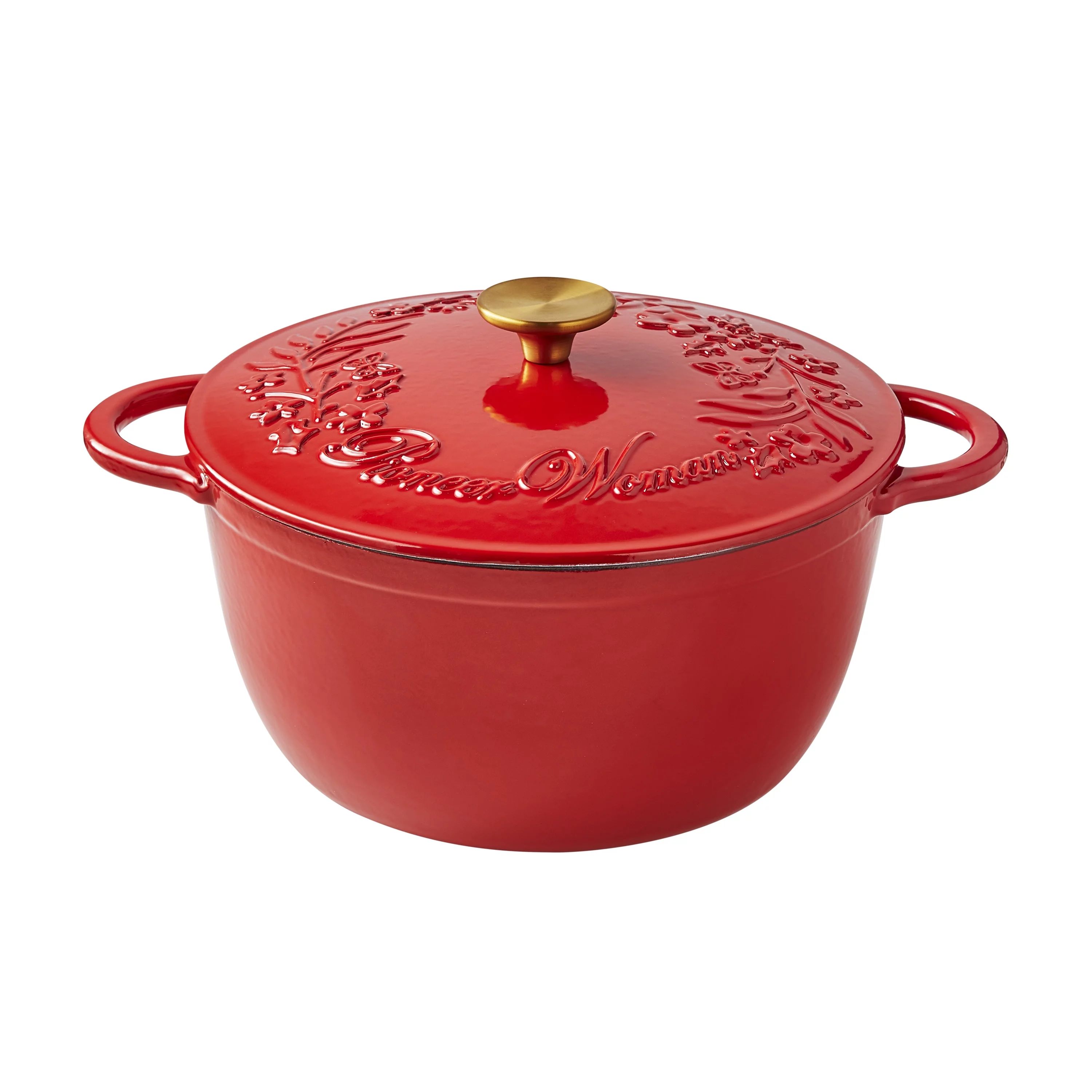 The Pioneer Woman Timeless Beauty 6-Quart Enamel-on-Cast Iron Holiday Dutch Oven, Red | Walmart (US)