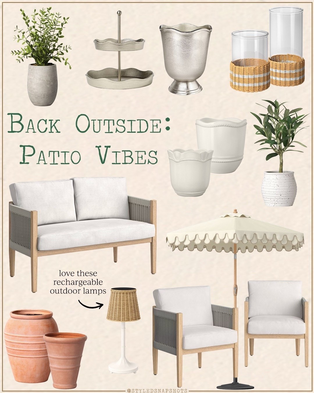 Back outside patio vibes! @Target has some great patio decor this year! Love the rechargeable lamps and matching planters. 

#Target #TargetPartner 