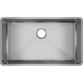 Crosstown Undermount Stainless Steel 32 in. Single Bowl Kitchen Sink with Center Drain | The Home Depot
