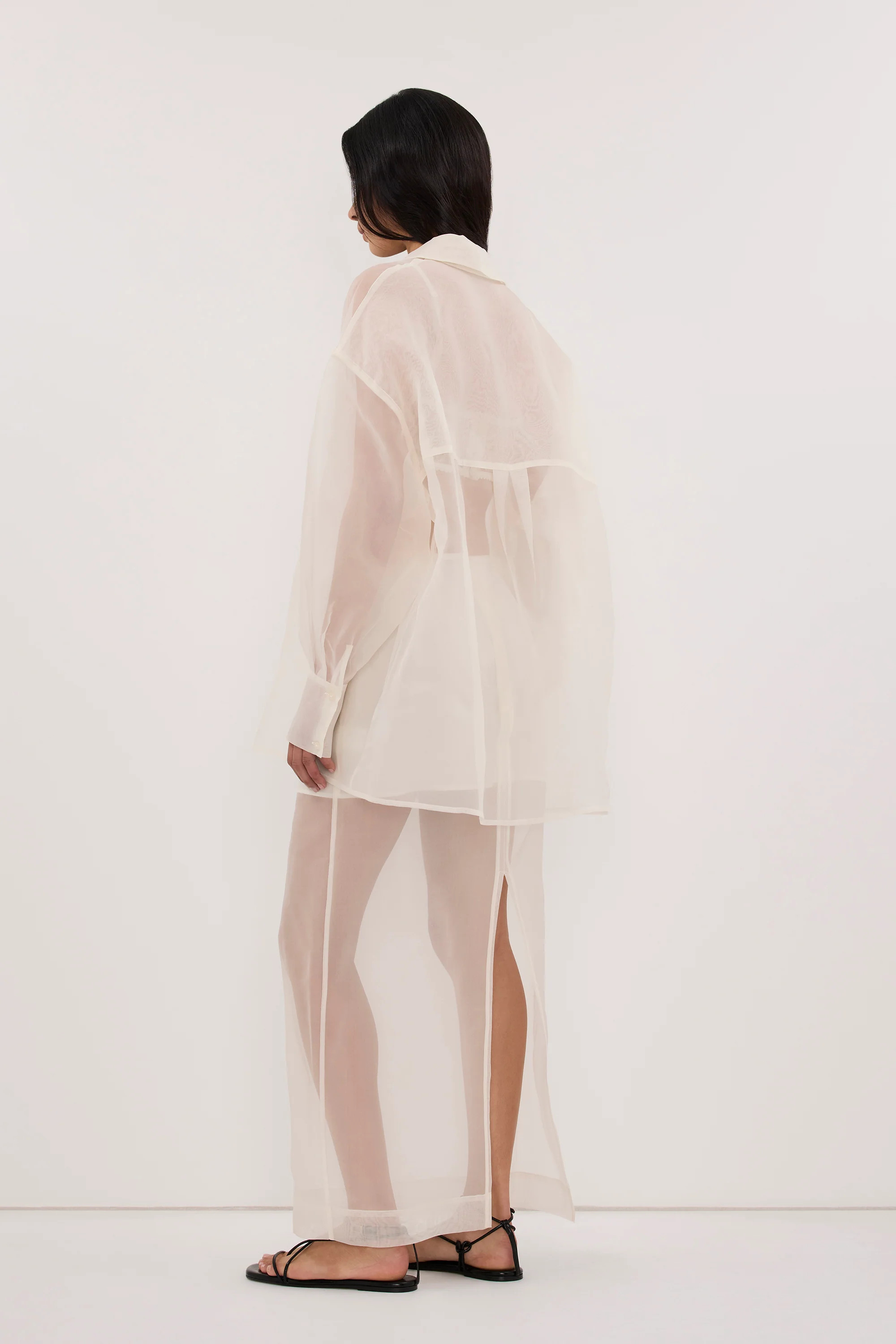 SIAN IVORY SILK ORGANZA SHIRT | DISSH