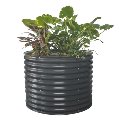 Vego garden 32" Tall 42" Round Raised Garden Bed Raised Bed Planter Box for Vegetables Flowers Patio-Modern Gray | Amazon (US)