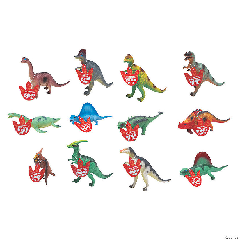 Neon Dinosaur Valentine Exchanges with Card for 24 | Oriental Trading Company