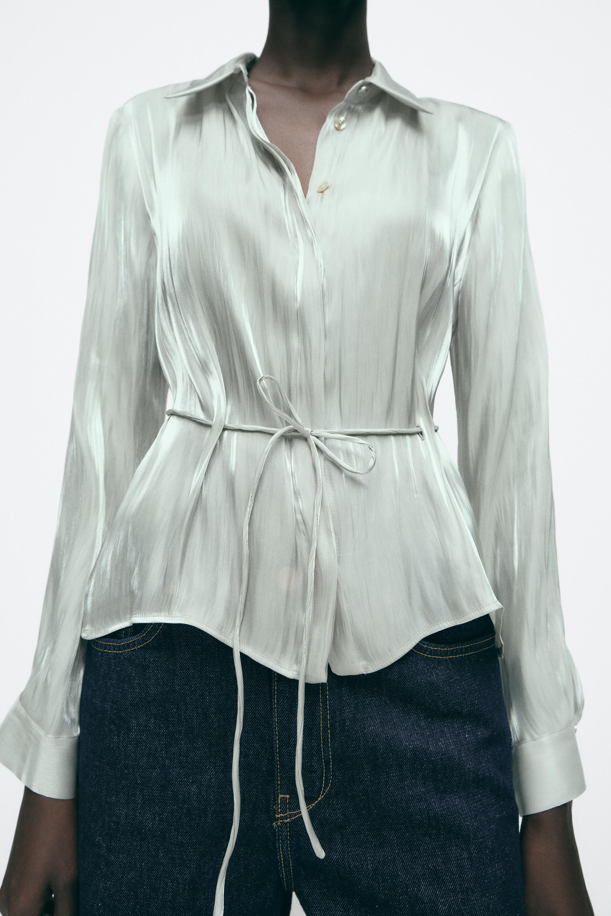 SHIMMER TIE SHIRT | Zara US