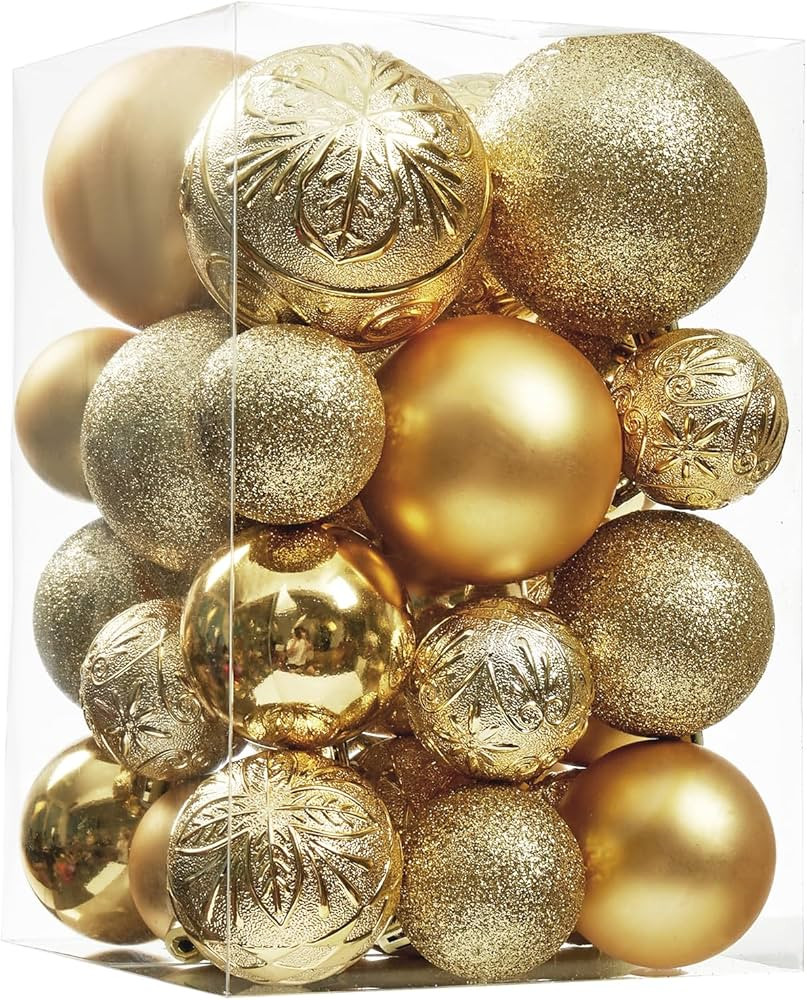 Wironlst Christmas Ball Ornaments - 30pcs Shatterproof Plastic Christmas Ornaments Hanging Ball D... | Amazon (US)