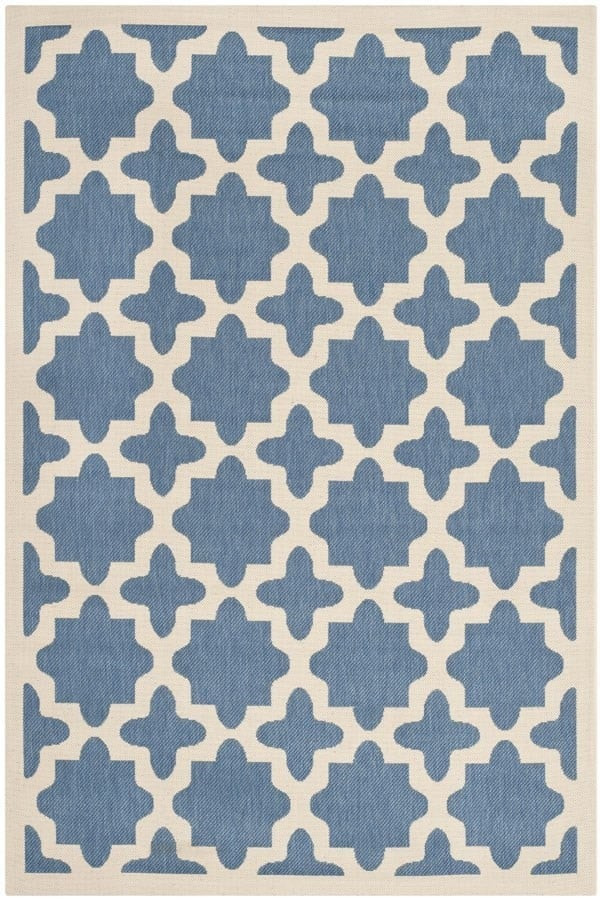 Courtyard II CY-6913 Blue/Beige (243) Outdoor Area Rug | Rugs Direct