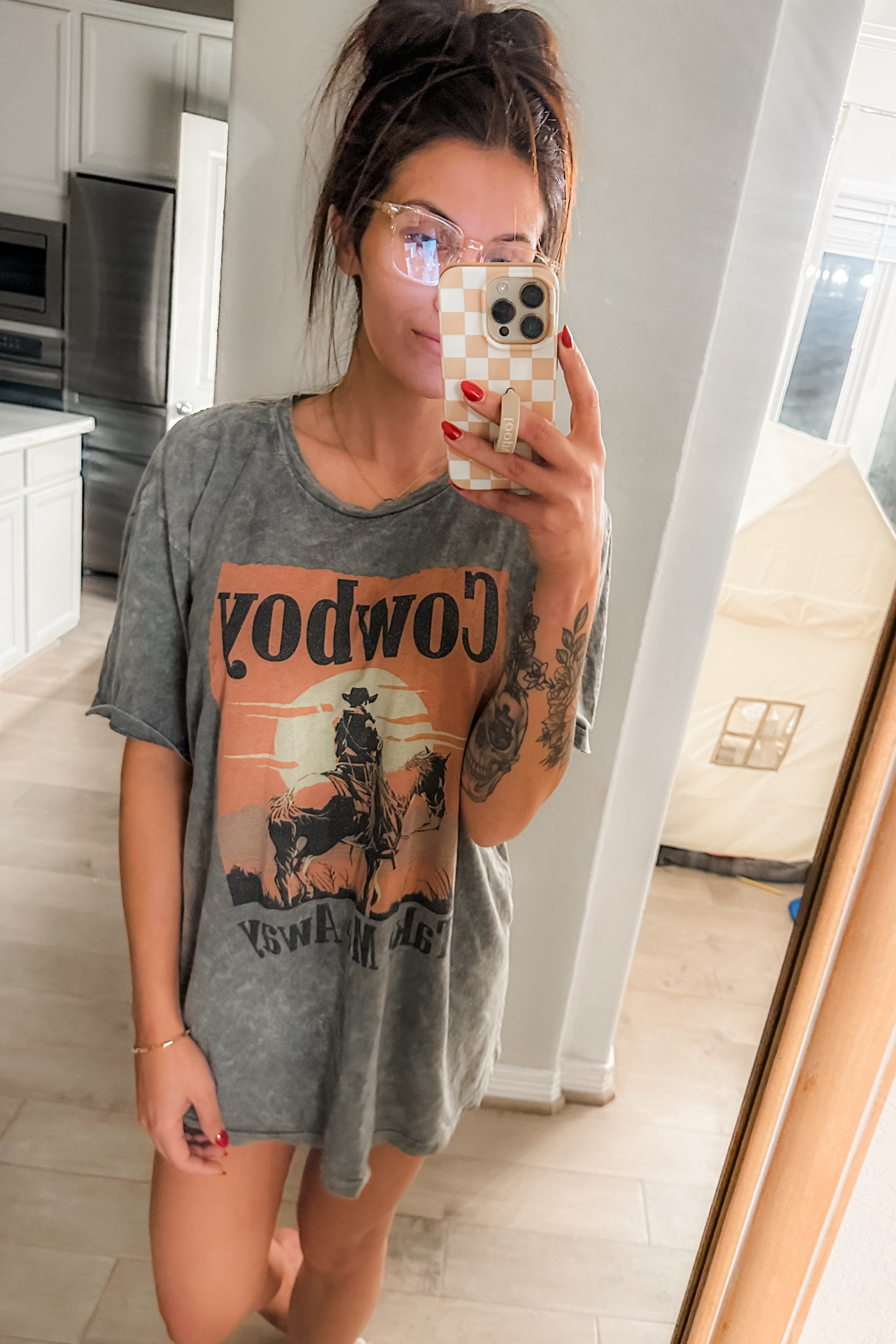 My 1000% most worn oversized graphic tee. Perfect for concert season, or just momming. (Currently my 11pm working from home attire 🙃) 
#LTKfashion 

Concert tees / oversized tee / country music festival season / comfy outfits / graphic tees 

#LTKFestival #LTKfindsunder50