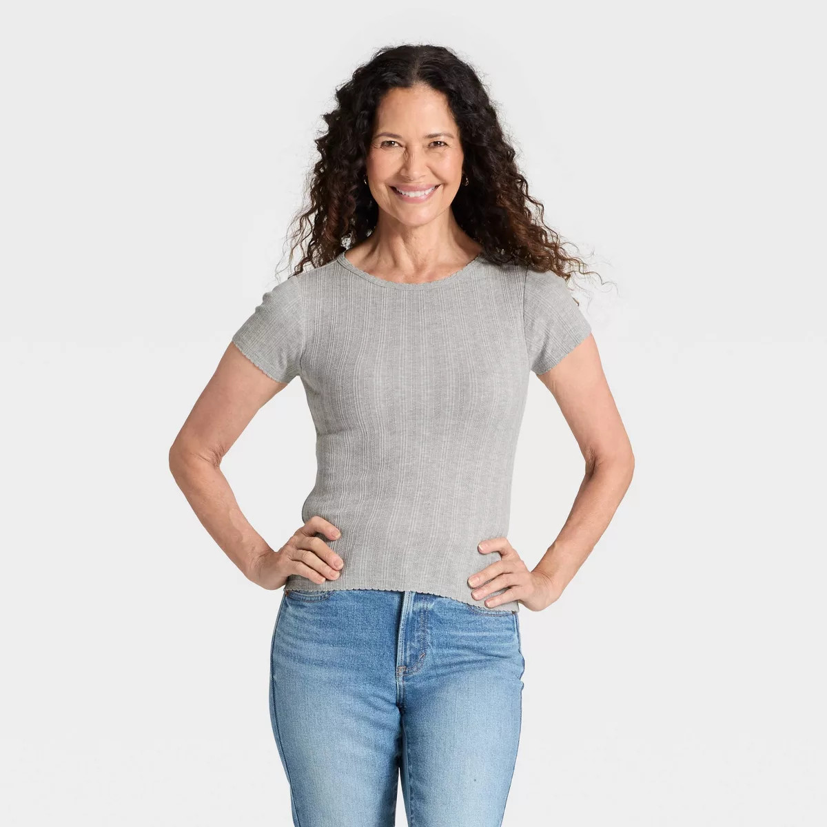 Women's Short Sleeve Pointelle T-Shirt - Universal Thread™ | Target