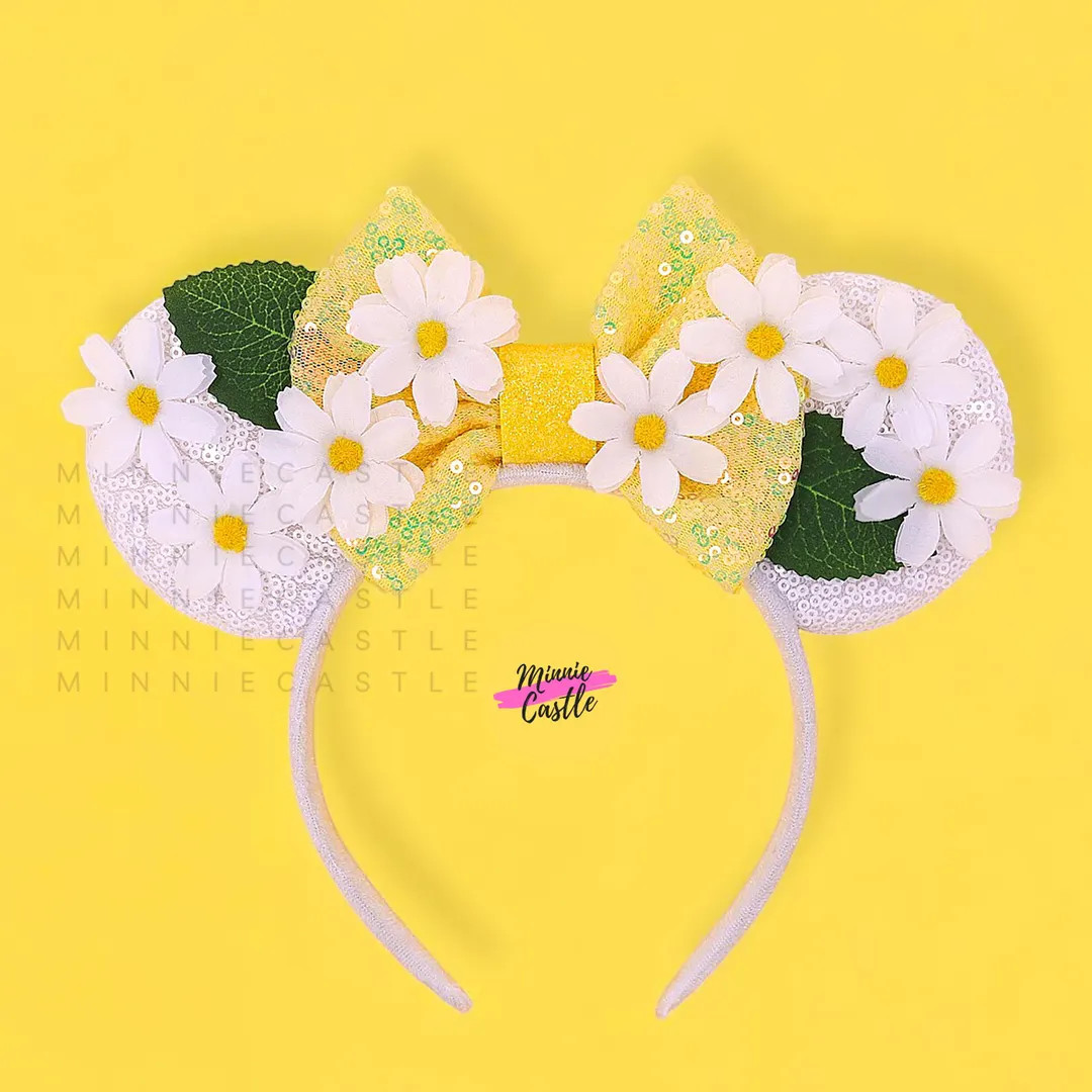 Daisy Flower Ear, Mickey Ears, Garden Flower Mouse Ears, Floral Minnie Ears Headband, Flower & Ga... | Etsy (US)