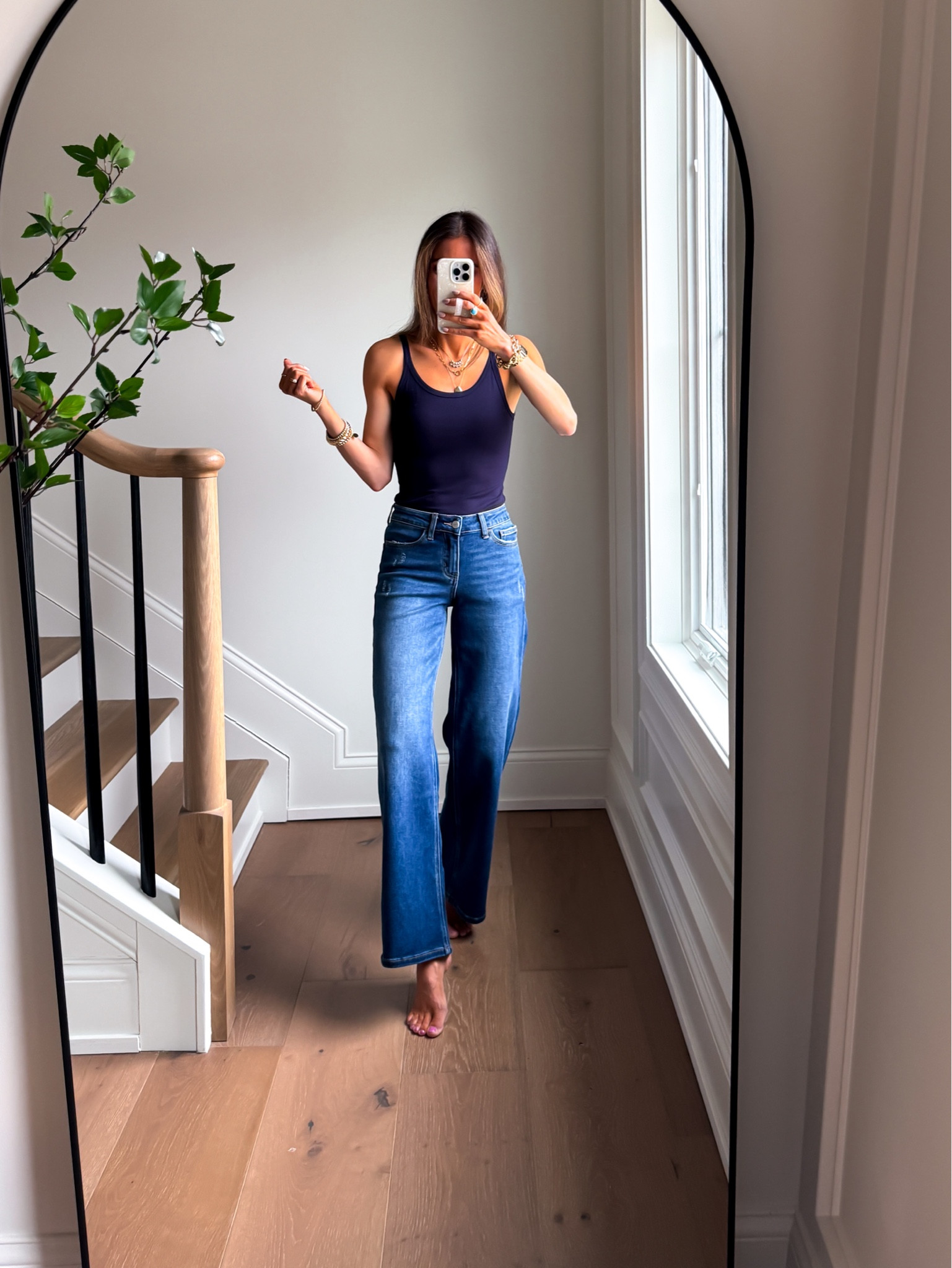 The comfiest jeans on earth 

I’m wearing the mid rise (dark blue) and xsmall tank top. 

#LTKgrwm #LTKmomlife #LTKootd