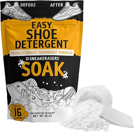 SneakERASERS Overnight Soak, Shoe and Sneaker Cleaner, Easy Detergent for Sneakers athletic shoes... | Amazon (US)