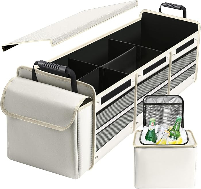 Car Trunk Organizer with Insulated Leakproof Cooler Bag, 4 in 1 Waterproof Portable Car Storage O... | Amazon (US)