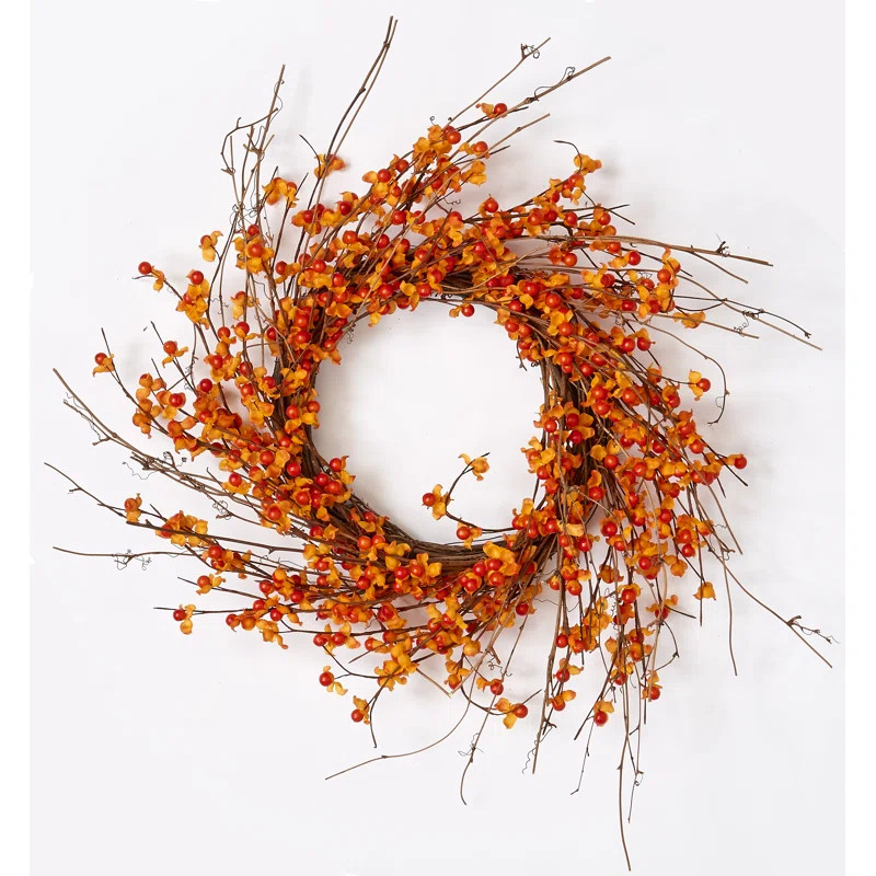 Bittersweet on Natural Twig Base 20" Styrofoam Wreath | Wayfair North America