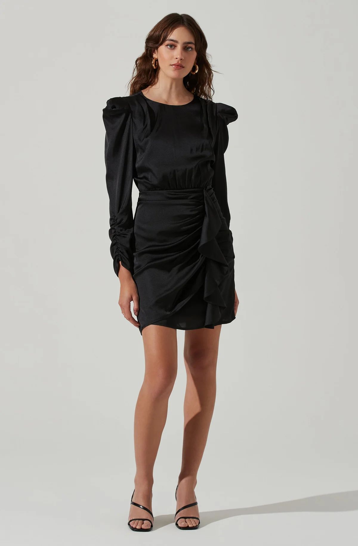 Long Sleeve Ruffle Front Mini Dress | ASTR The Label (US)