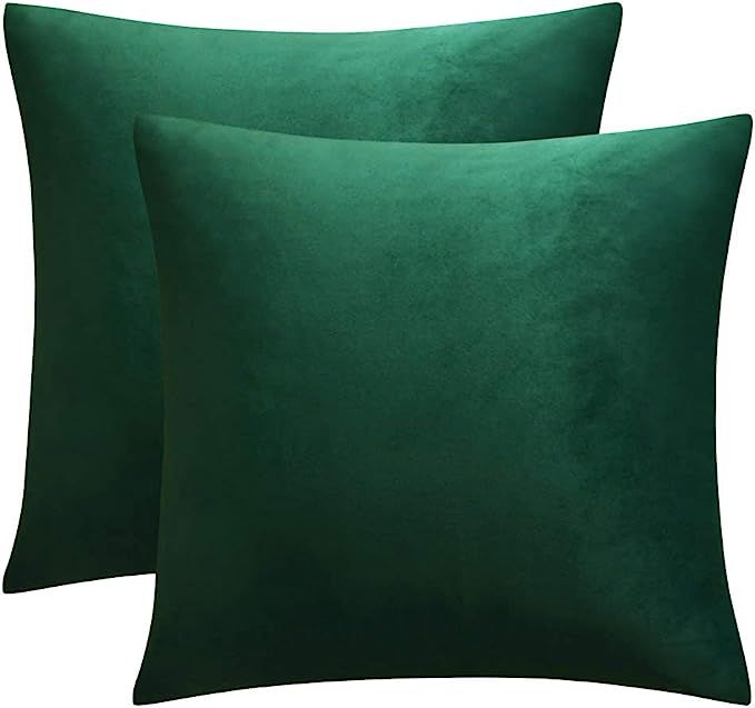 JUSPURBET Christmas Decorative Velvet Throw Pillow Covers for Sofa Couch Bed,Pack of 2 Soft Luxur... | Amazon (US)