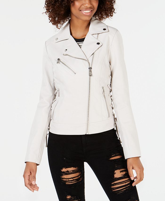 GUESS Asymmetrical Faux-Leather Moto Jacket & Reviews - Coats & Jackets - Women - Macy's | Macys (US)
