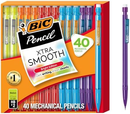 BIC Xtra Smooth Mechanical Pencil, 0.7 mm Medium Point, Refillable and Retractable, 40-Count Pack | Amazon (US)