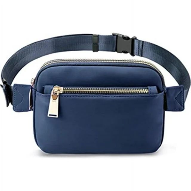 Nylon Fanny Pack for Women Men, Traveling Belt Bag Pouch with Adjustable Waist Strap-Blue | Walmart (US)