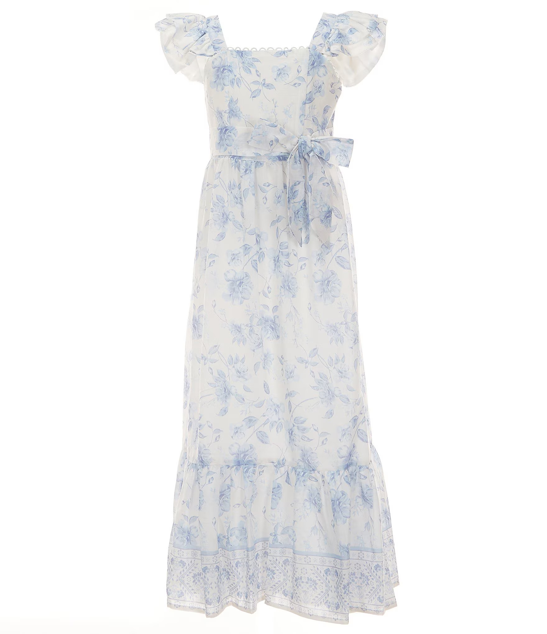 Social Big Girls 7-16 Sleeveless Border Print Maxi Dress | Dillard's