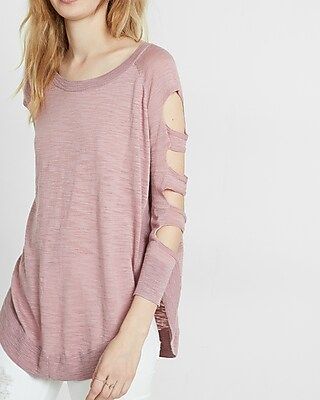 Express Womens Cut-Out Shoulder Tunic Pink XX Small | Express