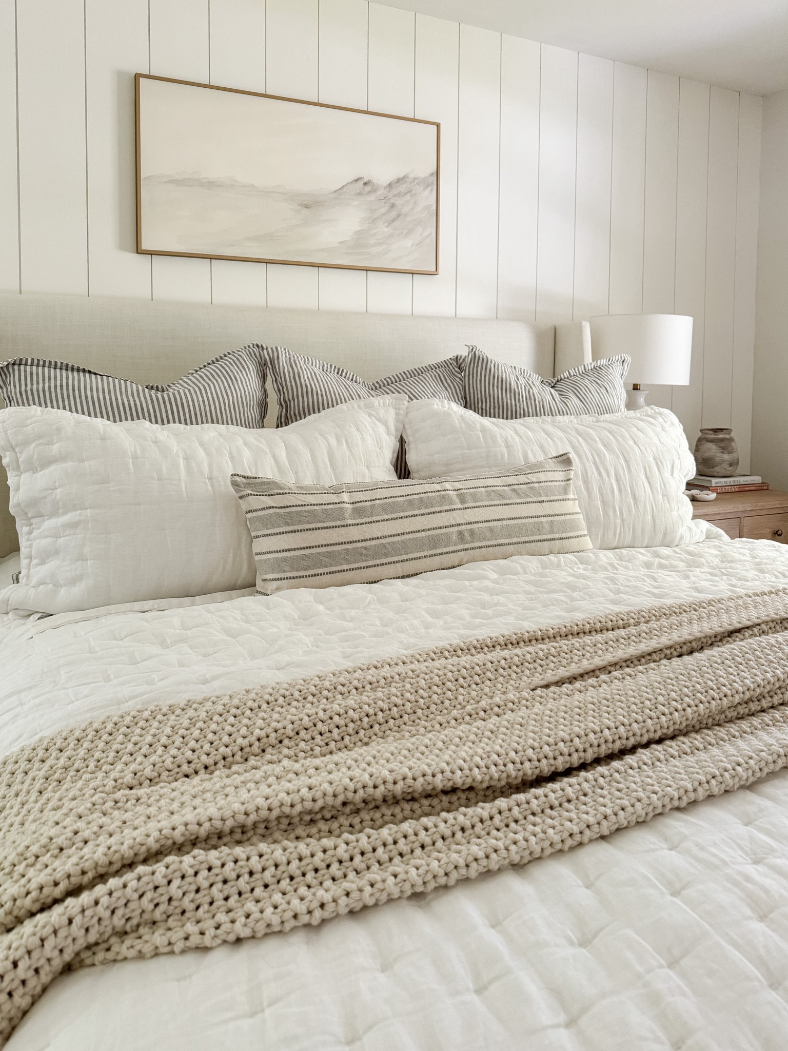 Coastal Bedroom

neutral bedroom, beige bedroom, striped duvet, fluffy duvet, fluffy bedding, wood nightstand, sherri calnan home 

#LTKSaleAlert #LTKHome #LTKFindsUnder50