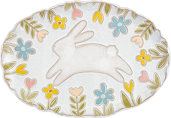 Mud Pie Bunny Platter, 16" x 11", WHITE | Amazon (US)