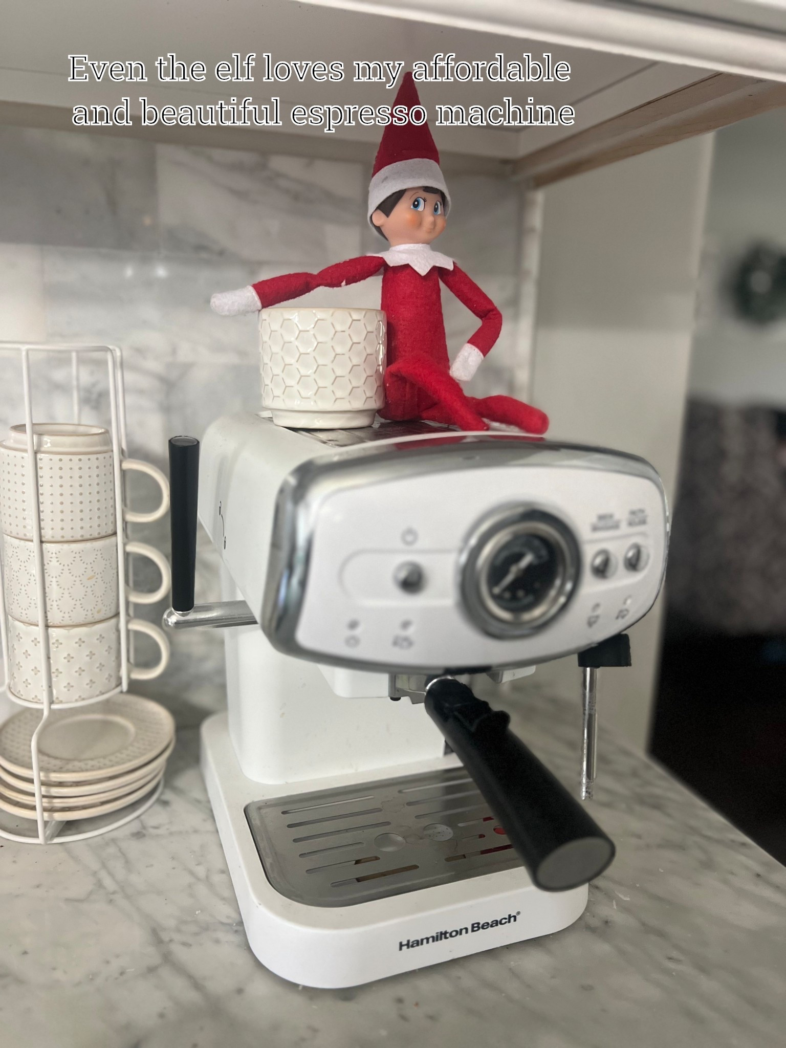 I get compliments on this machine from anyone who visits my home. Not only functional but like a piece of pretty jewelry for your kitchen! Makes two cups of espresso at a time and also froths and steams milk. 

#LTKGiftGuide #LTKHoliday #LTKHome
