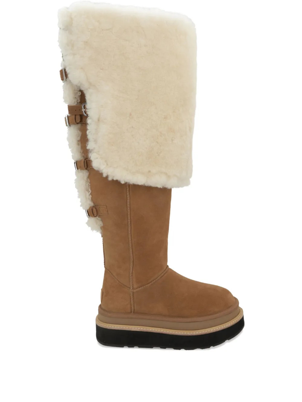 UGG x Sacai shearling buckle boots - Brown | Farfetch Global