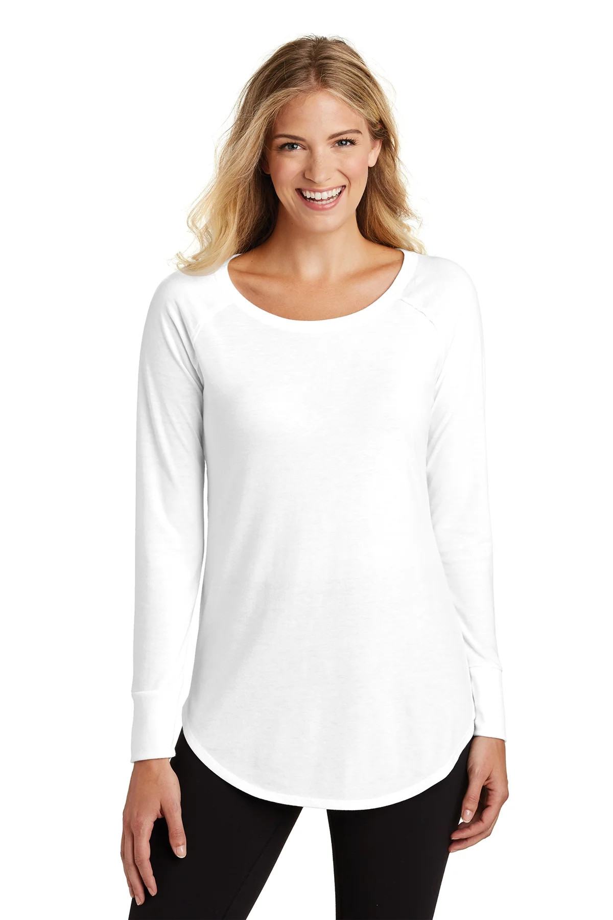 JustBlanks Women’s Long Sleeve Perfect Tri Tunic Tee Longer Tunic Length lightweight-soft crew ... | Walmart (US)
