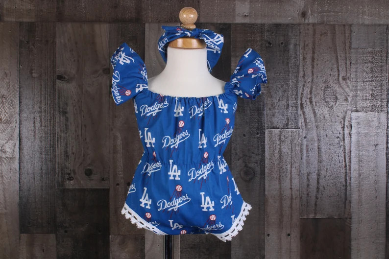 Baby Girl Rompers. La Dodgers Baby Romper. Dodgers Romper. Baby Rompers. Girl Rompers. 100% Cotto... | Etsy (US)