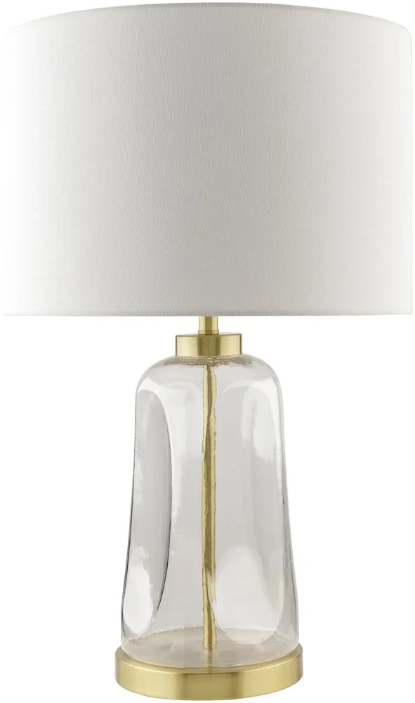 Livabliss Fidel Rustic Accent Table Lamp, 24-inch, Gold/Clear with White Shade | Walmart (US)