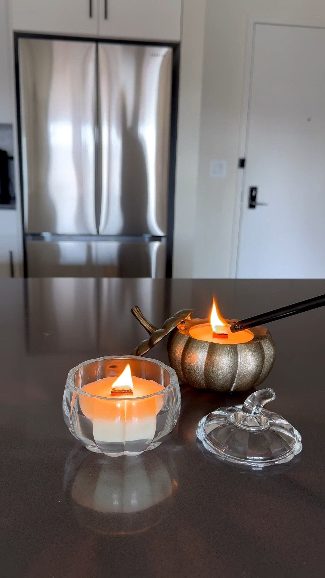 I DIY’d the cutest little pumpkin candles 🫶🏽🍂 The canister is from Target, and the clear pumpkin is from Michael’s! They added the coziest touch to my apartment this fall season 🕯️🍁

#LTKHome #LTKSeasonal #LTKHalloween