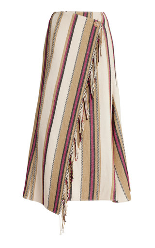 Abriana Striped Linen Maxi Wrap Skirt | Moda Operandi (Global)