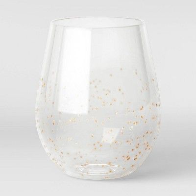 13oz Plastic Stemless Wine with Gold Detail - Opalhouse™ | Target