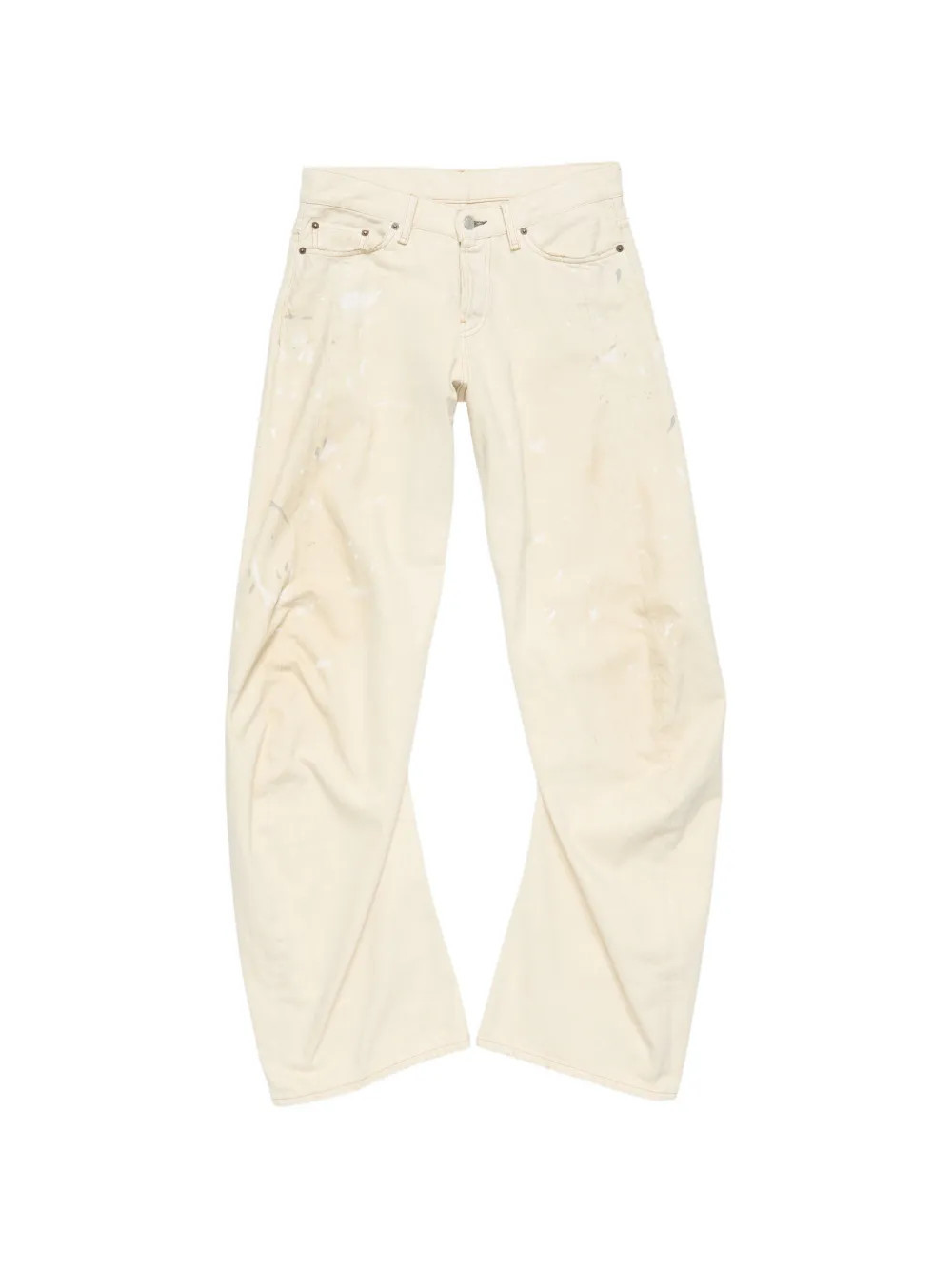 Acne Studios paint-splatter distressed jeans - Neutrals | Farfetch Global