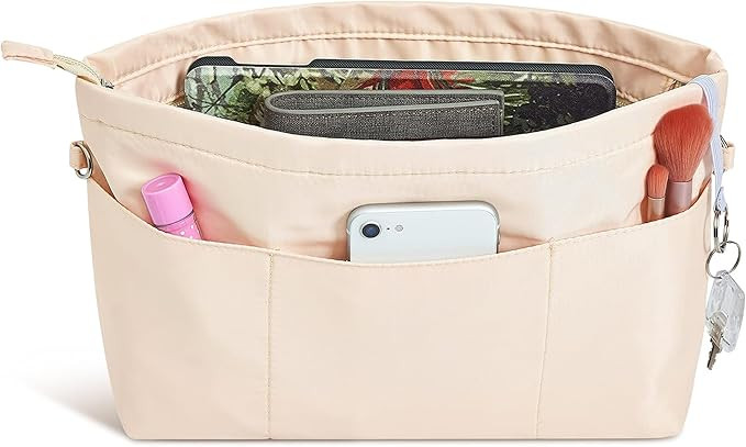 Vercord Premium Nylon Purse Organizer Tote Handbag Insert Organizers Bag in Bag Zipper 13 Pockets... | Amazon (US)