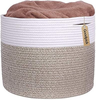 INDRESSME Large Cotton Rope Storage Basket - Woven Blanket Basket in Living Room Pillows Storage ... | Amazon (CA)