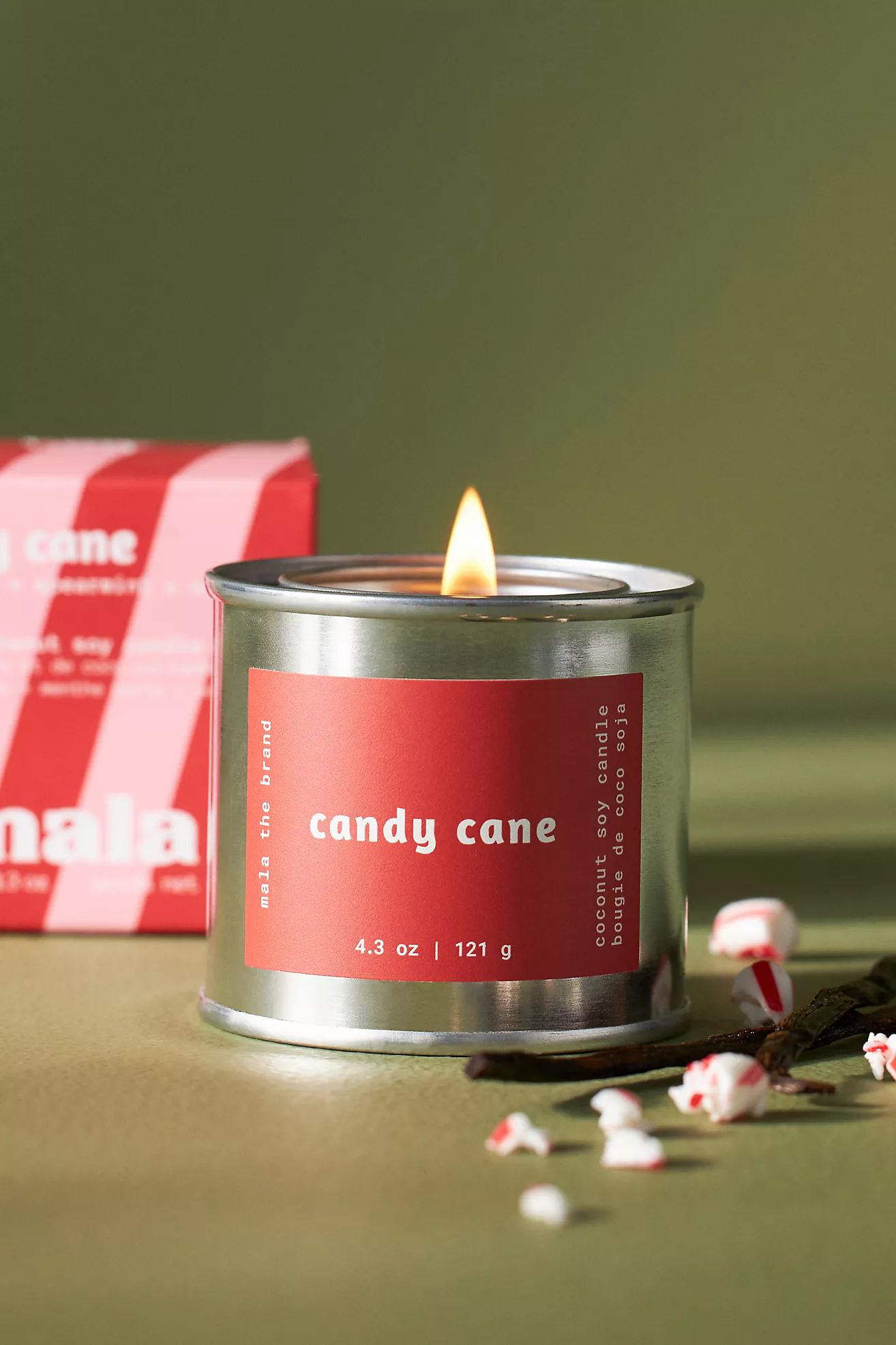 Mala the Brand Candy Cane Tin Candle | Anthropologie (US)