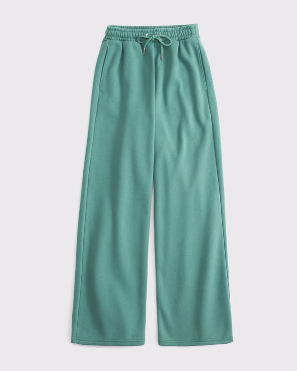 Women's High Rise Wide Leg Sunday Sweatpant | Women's Bottoms | Abercrombie.com | Abercrombie & Fitch (US)