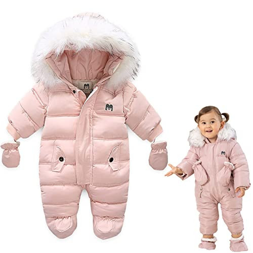 XIFAMNIY Baby Girls and Boys Snowsuit Winter suits Jumpsuit Outwear Hooded Footie Snow suits | Amazon (US)