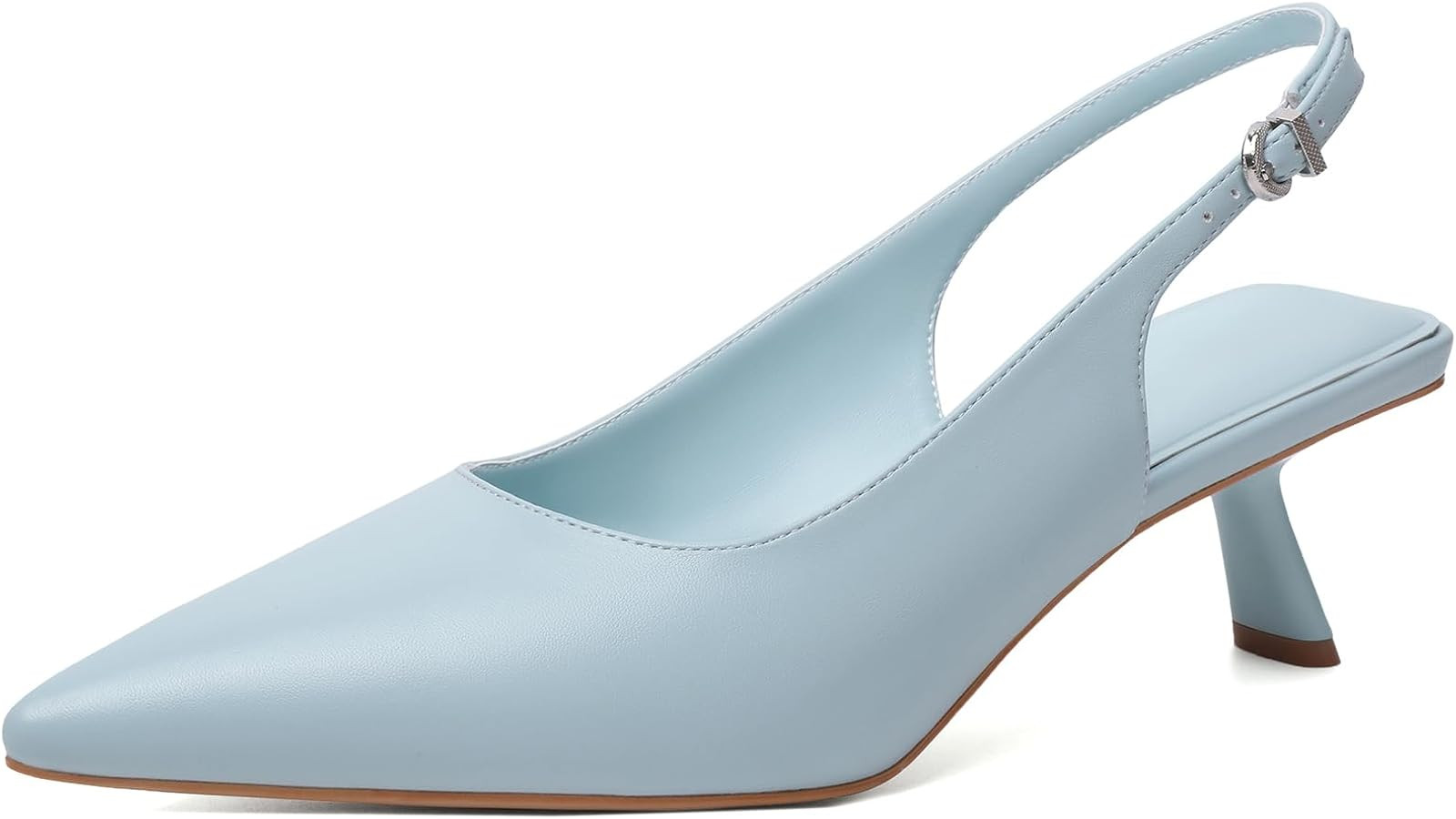 Mostrin Kitten Heels for Women Pointed Toe Pumps Patent Leather Low Heel Slingback Heels with Buc... | Amazon (US)