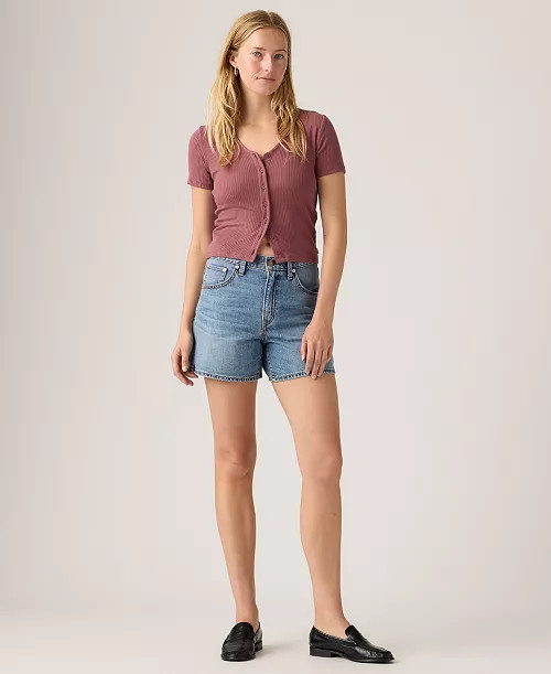 Levi's Women's Cotton Cinch-Waist Denim Shorts  - Macy's | Macy's