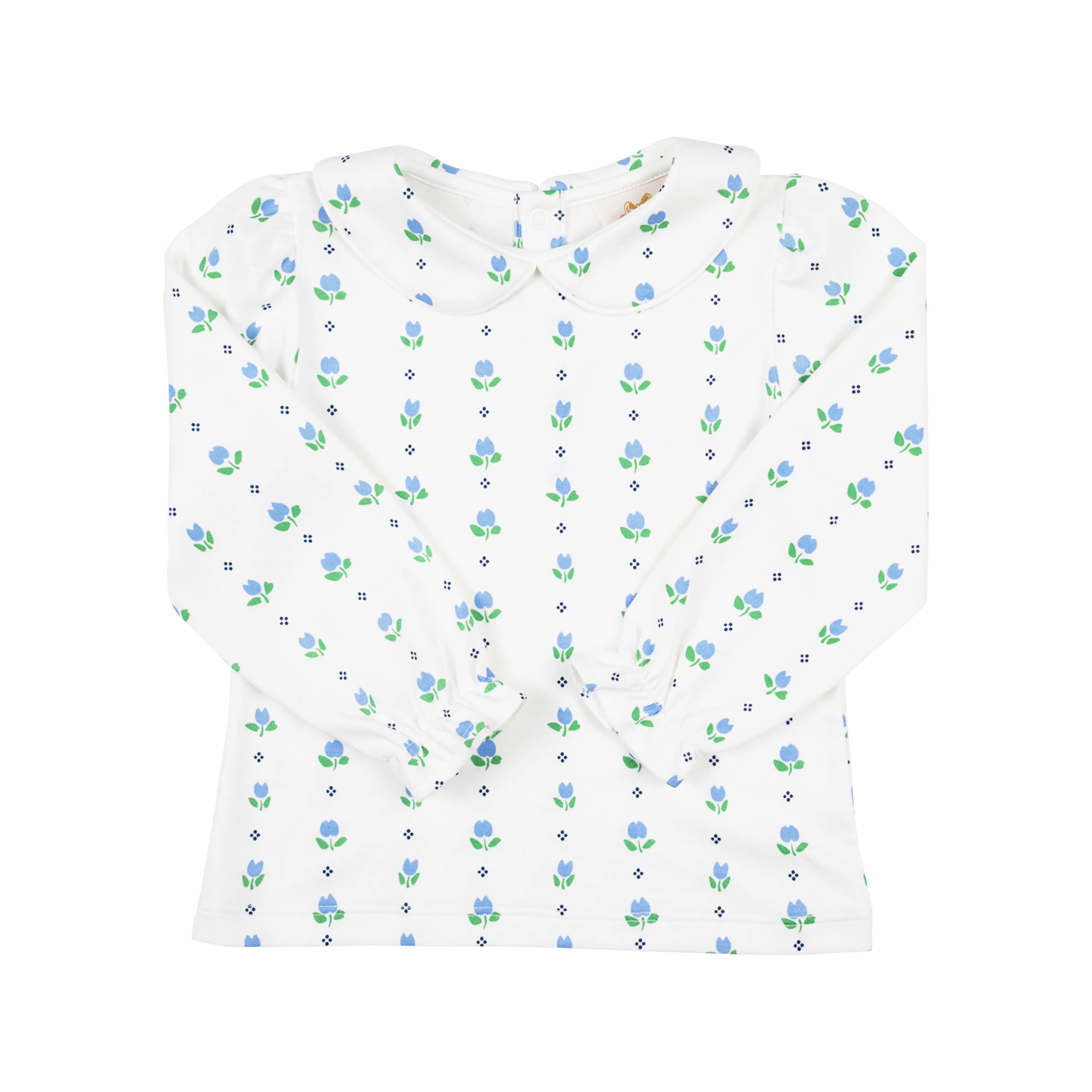 Maude's Peter Pan Collar Shirt (Long Sleeve Pima) - Georgetown Tulip | The Beaufort Bonnet Company