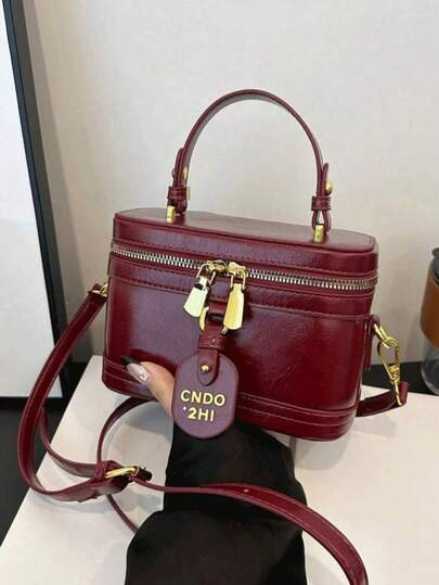 Box style Burgundy bag | SHEIN