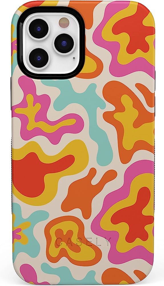 Casely iPhone 14 Pro Max Case | Tropical Color Splash | Abstract Retro Girly Case (Bold + Compati... | Amazon (US)
