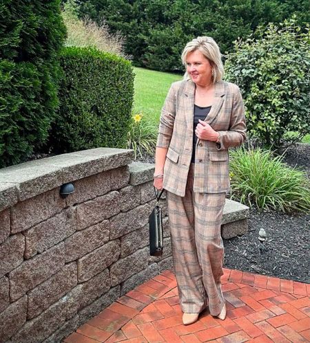 Cami is a size XL | Relaxed Blazer is a Medium | Plaid Trousers are a size Large | Office Style | Business Casual 

#LTKstyletip #LTKworkwear #LTKover40