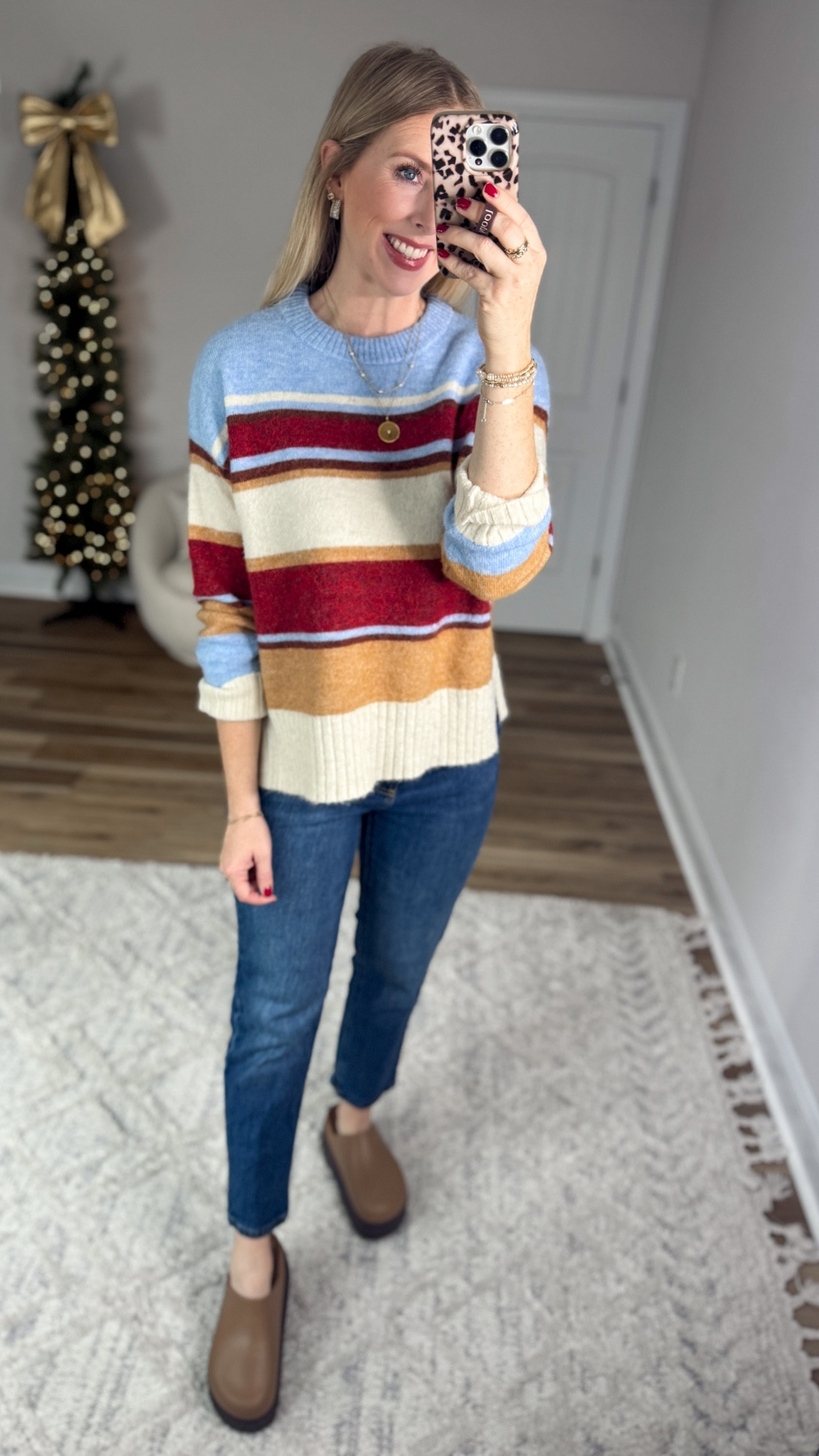 Daily try on, Walmart outfit, Walmart fashion, Walmart try on, time and tru, striped sweater 

Small 

#LTKootd #LTKFindsUnder50
