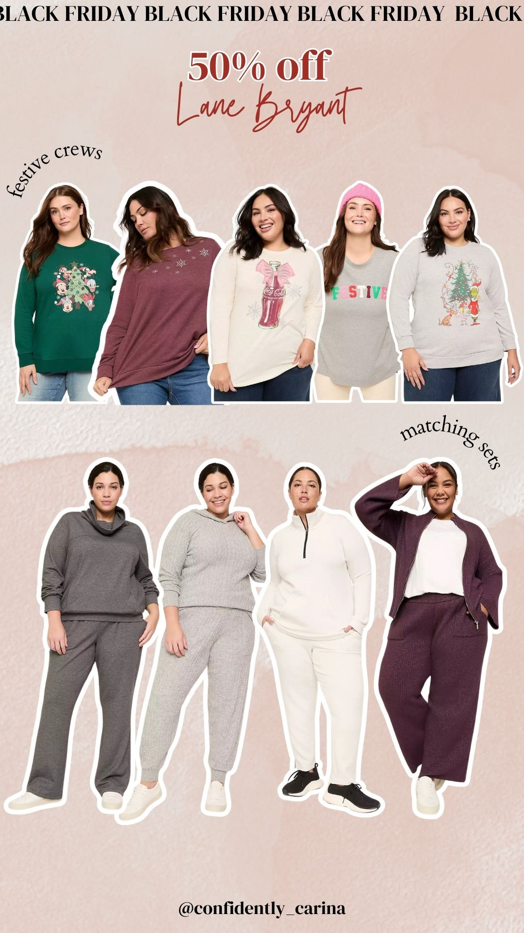 50% off for Black Friday at Lane Bryant! Sharing the cutest matching sets and festive holiday crewnecks! 

 #LTKCyberWeek #LTKHoliday #LTKSaleAlert