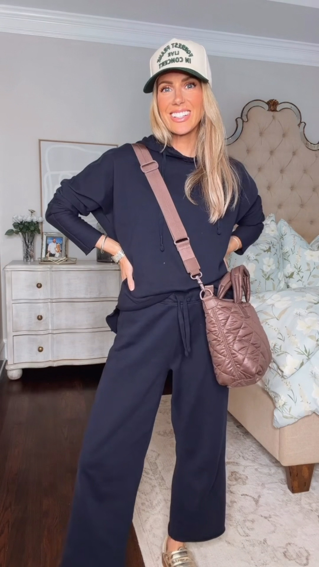 My official weekday uniform!  This set is organic cotton and comes in 4 colors (I already have the white in my cart)! It runs TTS, I’m wearing an XS in both the hoodie and the pants.  This bag is the perfect everyday bag because it’s super lightweight but can hold the same amount of items as my larger totes. I love that it can be carried with the handle or worn as a crossbody, it comes in 7 colors! 
#QuincePartner @Quince

#LTKootd #LTKmomlife #LTKgrwm
