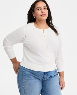 On 34th Trendy Plus Size Sweater Cardigan, Exclusively at Macy's - Orchid Bou | Macy's